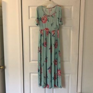 Tickled Tea long floral dress size medium